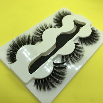 China Soft Strip 3 Pair False Eyelash Pack Synthetic False Lashes 3d Silk Eyelashes for sale