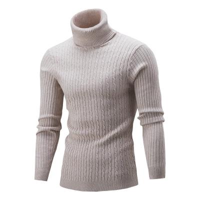 China 2022 Anti-Wrinkle Turtle Neck Solid Color Sweater Mens Slim Long Sleeve Sweater Men Crewneck Sweater for sale