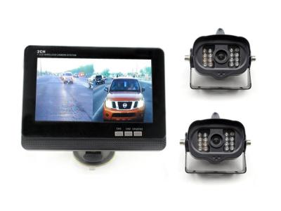 China 2 channels 2 camera waterproof van / trailer wireless car backup camera with 7 inch monitor for sale