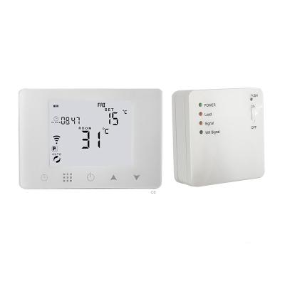 China Modern Simple Rotary Large Knob LCD Display Digital Programmable Thermostat For Gas Boiler for sale