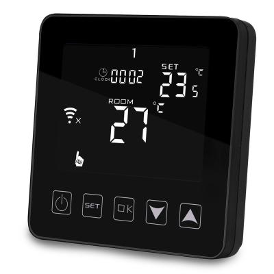 China Modern Black HY08WE-2 App Wifi Thermostat For Infrared Heater Electric Carbon Floor Heating Film for sale