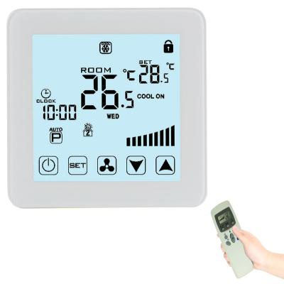 China Color Modern Remote Control FCU Touch Screen Thermostat Digital Touch Screen Panel for sale