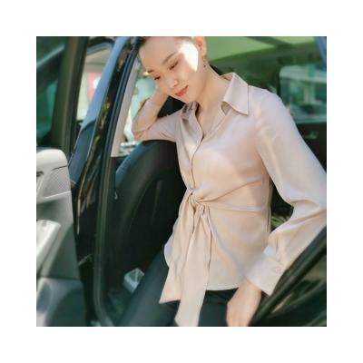 China Anti-Wrinkle Fashion Fashion All-match 91% 91% Silk Button Down Silk Satin Shirts Women Can Be Used Outside for sale