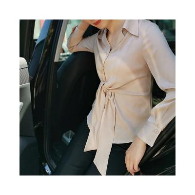 China Anti-Wrinkle Silk Long Sleeve Button Up Shirt Comfortable Not Easy To Wrinkle For Women for sale