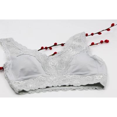 China QUICK DRY pure thin ice mulberry silk comfort seamless bra with high end lace for sale