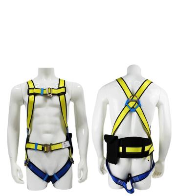 China Outdoor full body work safety belt and rope lyandard hot sale body safety harness for sale