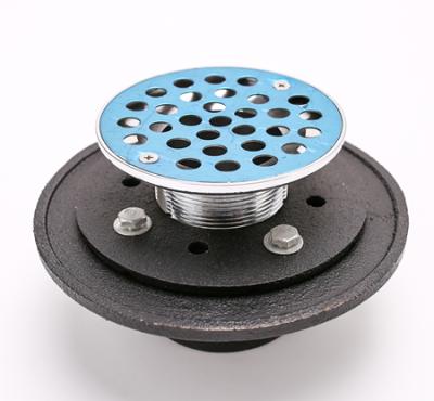 China IPS Casted Iron Floor Drain Strainer Bolt Down Adjustable Shower Drain for sale