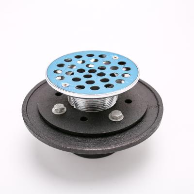 China IPS Chinese Factory 2 Inch Cast Iron Floor Drain Strainers Bolt Down Adjustable Shower Drains for sale