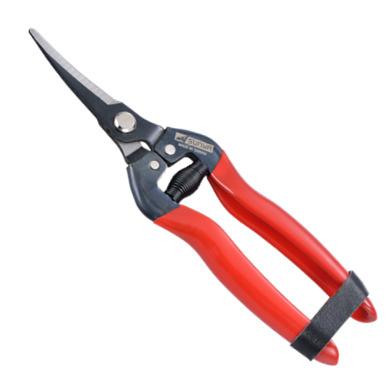 China Anti-Slip Handle 7-3/8 Inch Long Curved Blade Snips Tomato Staples for sale