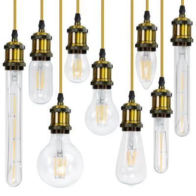 China Led filament bulb e27 2w 4w 6w 8w 12w 16w 1A60 lamp led filament bulb, dimmable AC110V 220V 12V led light, all glass E27 E26 E14 filament led lamp for sale