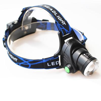 China Powerful Waterproof 18650 Rechargeable Outdoor Sports Headlamp T6 Zoom Camping Led Headlight Flashlight for sale