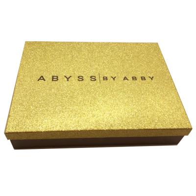 China Recycled Materials Custom Logo Square Lid packging t-shirt and low box clothes rigid packaging shirt package glitter sky and earth cover boxes for sale