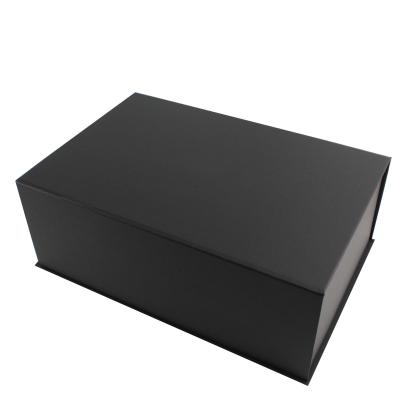 China Recycled Materials Packing Logo Black Cardboard Rigid Magnetic Premium Paper Gift Boxes Custom Closure Folding Boxes Luxury Collapsible Magnet Packaging for sale