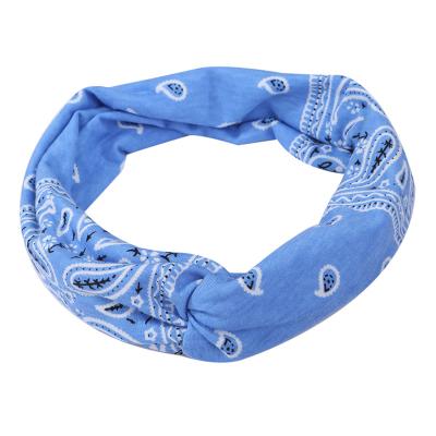 China Popular Cashew Flower Boho Headbands For Women Solid Twist Elastic Headbands Sport Headband Yoga Turban Headwrap for sale