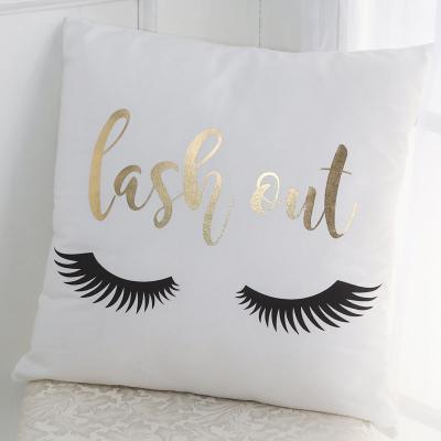 China BeddingOutlet Disposable Tanning Decorative Pillow Case Sofa Seat Car Pillowcase Soft Christmas Cushion Cover Gold Printed Pillow Cover for sale