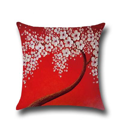 China Disposable Red 3D Printed Home Decor Sofa Throw Pillow Cover Decorative Canvas Pillowcase Cushion Cover for sale