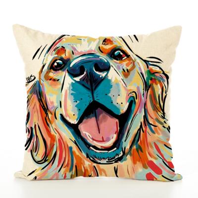 China Disposable Cushion Cover Animal Dog for Kids Decorative Canvas Cushion Covers for Sofa Throw Pillow Car Chair Home Decor Pillow Case for sale