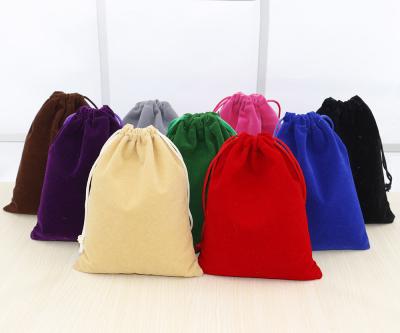 China Recyclable Promotional Velvet Jewelry Gift Bags Luxury Small Velvet Jewelry Drawstring Pouch Bag For DIY Gift Packaging for sale