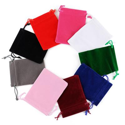 China Recyclable OEM Coloful Velvet Display Pouches Custom Jewelry Packaging Drawstring Gift Wrapping Bags and Pouches for sale