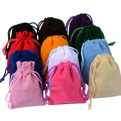 China Recyclable Wholesale Drawstring Velvet Pouch Sachet Gift Packing Bag For Jewelry Wedding Things Party Pearl Container Storage for sale