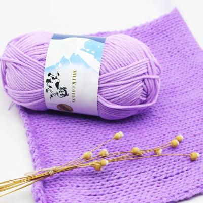 China 50grams/Set Eco-friendly Milk Cotton Crochet Thread Anti-Pilling Fine Quality Hand Knitting Yarn For Cardigan Scarf Hat Sweater Doll for sale