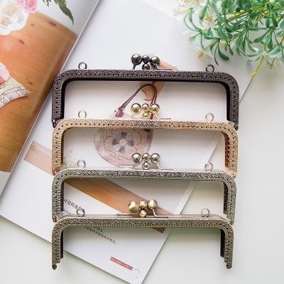 China Black square embossing gun metal threei-fold purse clutch bag frame 20.5cm silver eco-friendly for sale