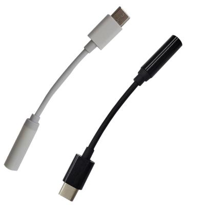 China Cheap custom multimedia 100mm usb C to 3.5mm earphone port adapter cable usb thpe c adapter charger audio cable type c for sale