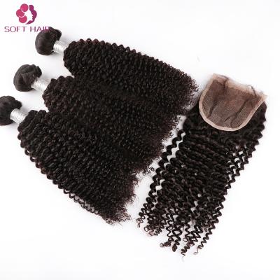 China Wholesale Curly Curly Brazilian Virgin Hair Bundle, Cheap Grade 8a Brazilian Virgin Hair, Mink Brazilian Hair Bundle With Closure for sale