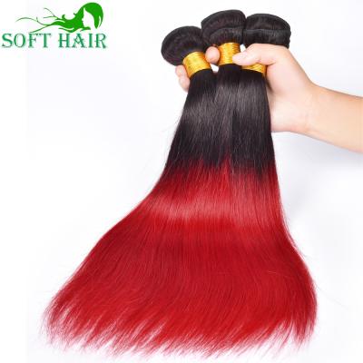 China Wholesale Virgin Brazilian Dark Roots Silky Straight Human Hair 1B Ombre Wave Burgundy Weave Closures Remy Hair for sale