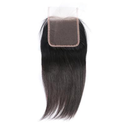 China ALI GRACE Brazilian Straight Lace Closure Human Hair 4*4 Color Natural 8 To 20 Inch Free Part Swiss Remy Hair Lace for sale