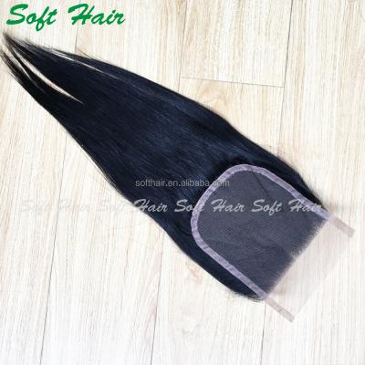 China No Shedding Straight Lace Closure Hot Sale 4*4 Virgin Hair Peruvian Human Hair Lace Closure for sale