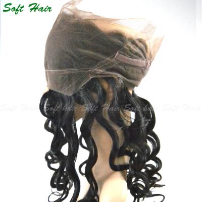 China Best Quality Good Quality 360 Closure Frontal Headband Malaysian Straight Loose Wave Elastic Band Lace Back for sale