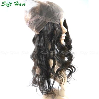 China Base 360 ​​silky straight silk lace wave frontal closure, blonde hair bundles with bangs lace up closure, ear to ear lace headbands with baby hair for sale