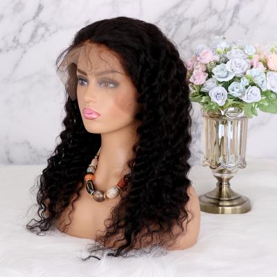 China Factory Custom Curly Pre Plucked Deep Wave Lace Wig Transparent Lace Wig Deep Lace Front Wigs For Black Women for sale