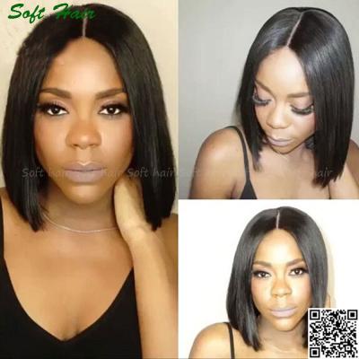 China Short Silky Straight Wave Hairstyles For Color Women Full Lace Wig With Baby Hair 12 Inches for sale