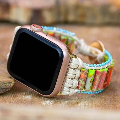 China Handmade Beaded Daily Life Watch Strap Band Compatible with Apple Watch 38mm/42mm Watch Strap Band for Iwatch Series 7/6/5/4/3/2/1/SE for sale