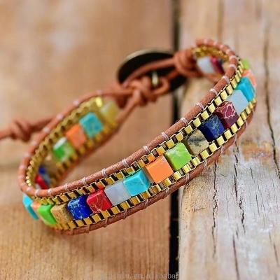 China Boho gift BOHEMIA gift BOHEMIA place stone emperor bracelet single copper natural stone chain bracelet leather wholesale for sale