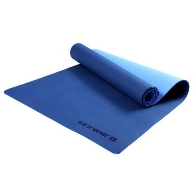 China Extra Thick Mat Cork Rubber Yoga Mat Natural Double Layer Color Strip Two Yoga Pilate Meditation JIANLE Mat for sale