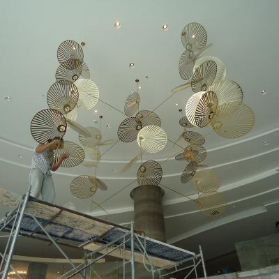 China Customed Modern Luxury Hotel Lobby Project Creative Big Large Chandelier Stair Lamps For Lobby for sale