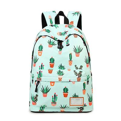 China Fashion leisure waterproof backpack for teenage women girls school backpack print backpack purse cactus for sale