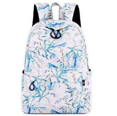 China Waterproof 2020 Customs Fashion Backpack For Teenage Girls School Backpack Women Backpack Purse (Blue Flower) for sale