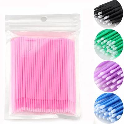 Κίνα 100PCS/τσαντών μίας χρήσης βαμβακιού Remover Eyelash πατσαβουρών μπολιασμένο πλαστικό που καθαρίζει την άκρη Microfiber προς πώληση