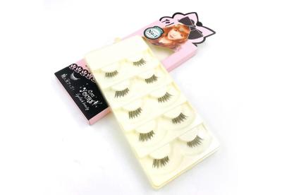 Κίνα Συνθετική πλήρης λουρίδα Eyelashes ινών φυσική πλαστή 5 ζευγάρια στο δίσκο προς πώληση