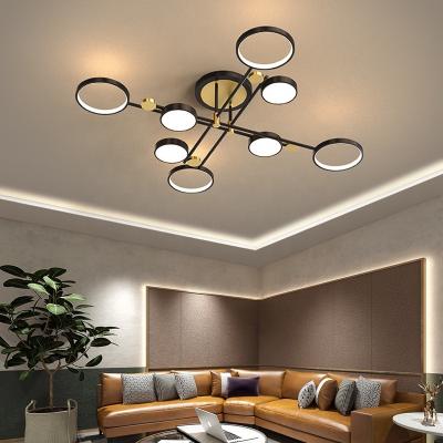 China Restaurant Contemporary Modern Tricolor Living Room LED Chandelier 48W 72W 96W Creative Indoor Ceiling Lights for sale