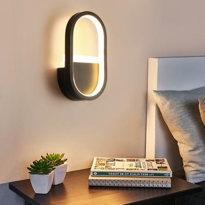 China 2021 Modern Design Bedroom Nordic Indoor Wall Lamp Background Simple Metal Wall Light for sale