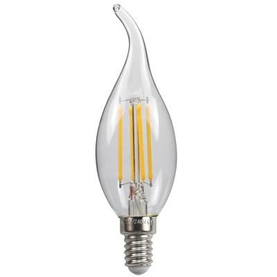 China Warehouse Hotel Chandelier Long Tail 4W Edison LED Filament Bulb E12 E26 110V E26 220V Clear Amber Milky Bulb for sale