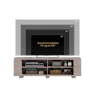 China Customized WOOD TV Stand Unit Modern TV Cabinet Stand with Storage open shelf for sale