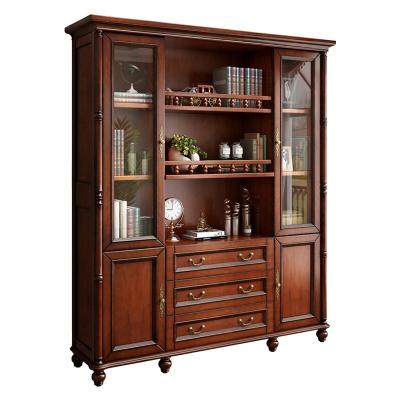 China Traditional Solid wood Bookshelf large high quality Bookcase Wooden Book Storage for sale