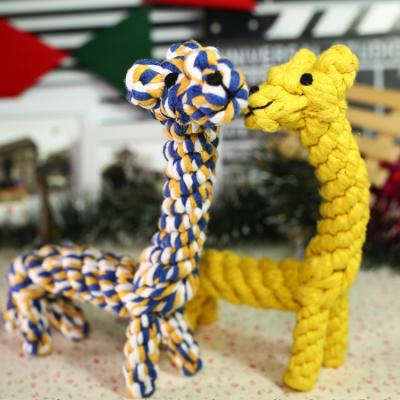 China Durable Custom Cotton Viable Toy Pets Custom Squeaky Chewing Giraffe for sale