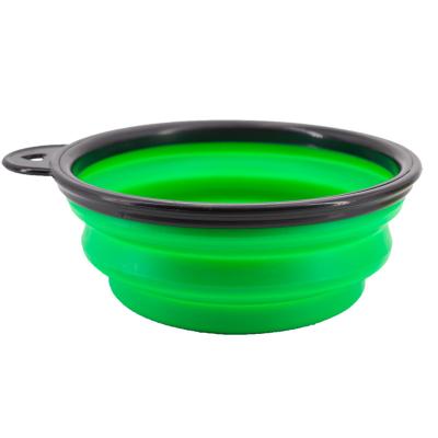 China Solid Color Collapsible Pet Dog Cat Dog Silicone Feeder Water Viable Collapsible Bowl Pet Bowl for sale